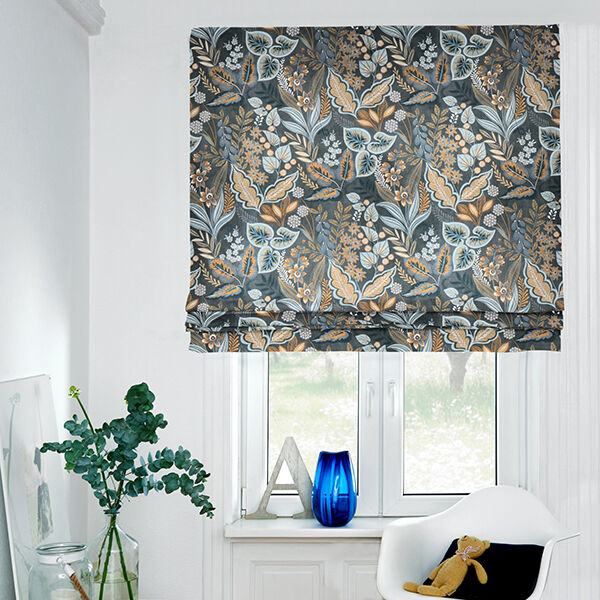 Tissu de décoration Semi-panama Feuilles paisley – gris bleu,  image number 7