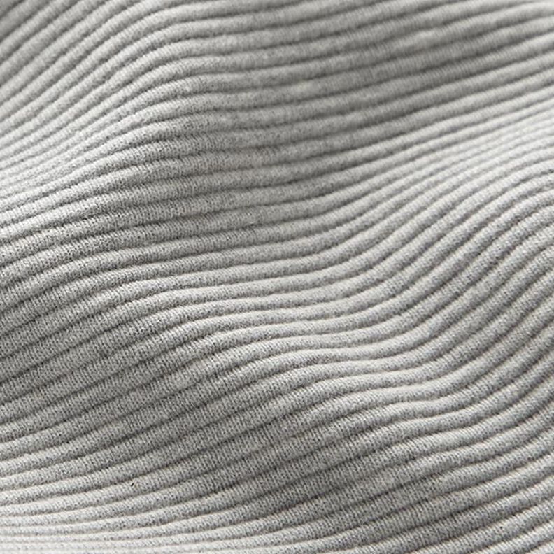 Jersey côtelé ottoman chiné – gris clair, image number 3