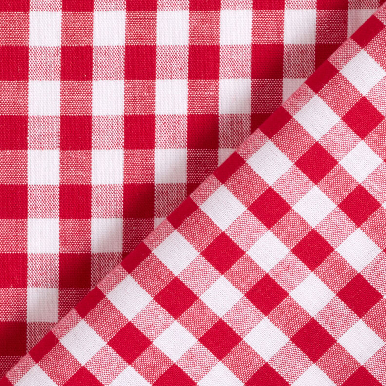 Tissu en coton Vichy à carreaux 1 cm – rouge/blanc,  image number 4
