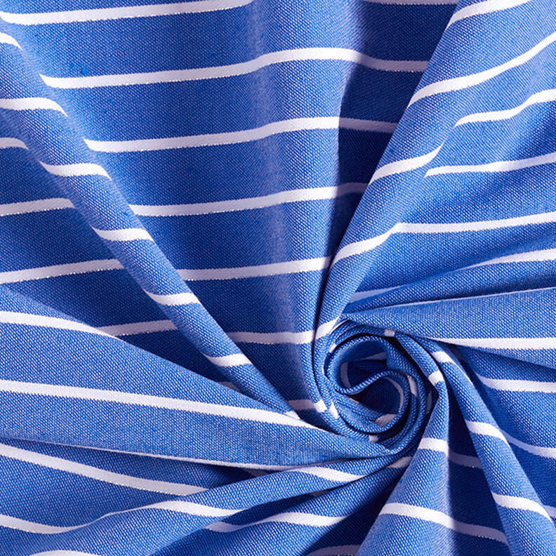 Viscose stretch à rayures pailletées – bleu/blanc,  image number 3