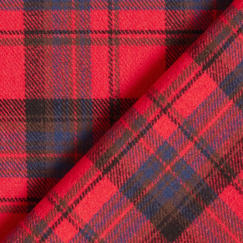 Flanelle coton Carreaux – chili/indigo, image number 4