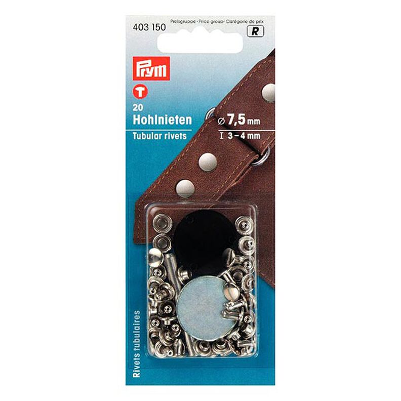 Rivets creux Klemmber [20 Pièces | Ø 7,5 mm] - argent métalliqueé| Prym,  image number 1