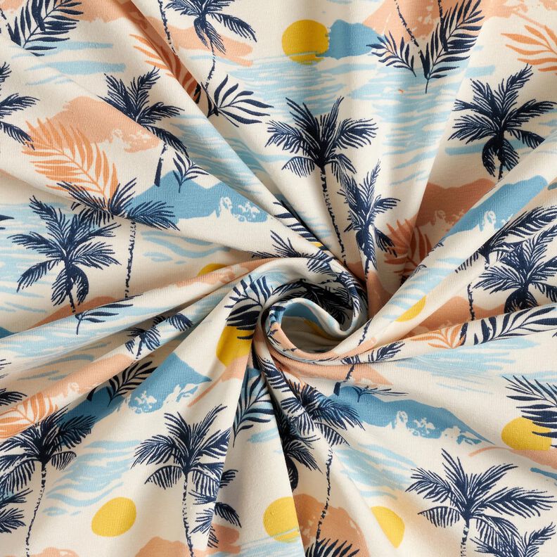 Jersey coton Hawaii-Feeling Impression numérique – crème,  image number 3