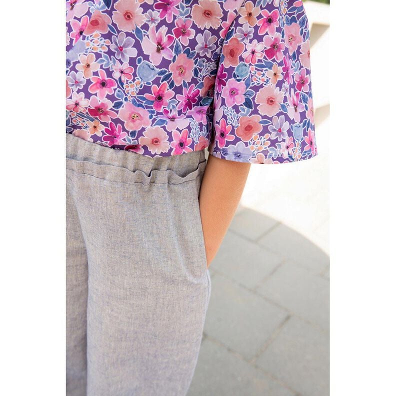 Chambray Mélange lurex | Poppy Fabrics – bleu/ivoire,  image number 5