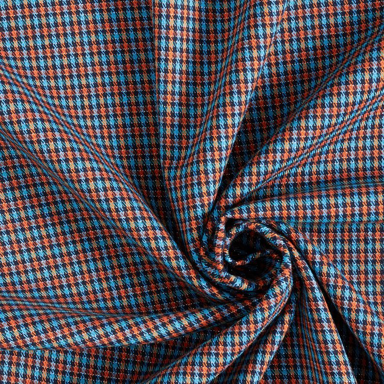 Mélange viscose Carreaux avec paillettes – turquoise/orange,  image number 3