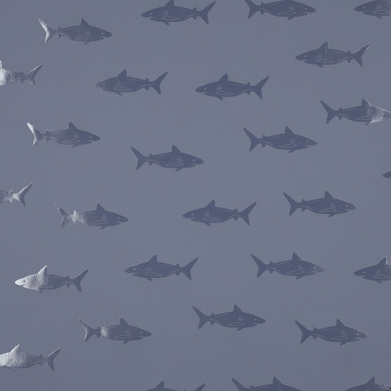 Tissu pour veste de pluie Requin | by Poppy – gris bleu,  image number 1