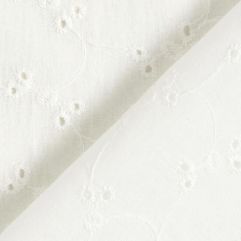 Dentelle brodée zarte Blümchen – blanc,  image number 4