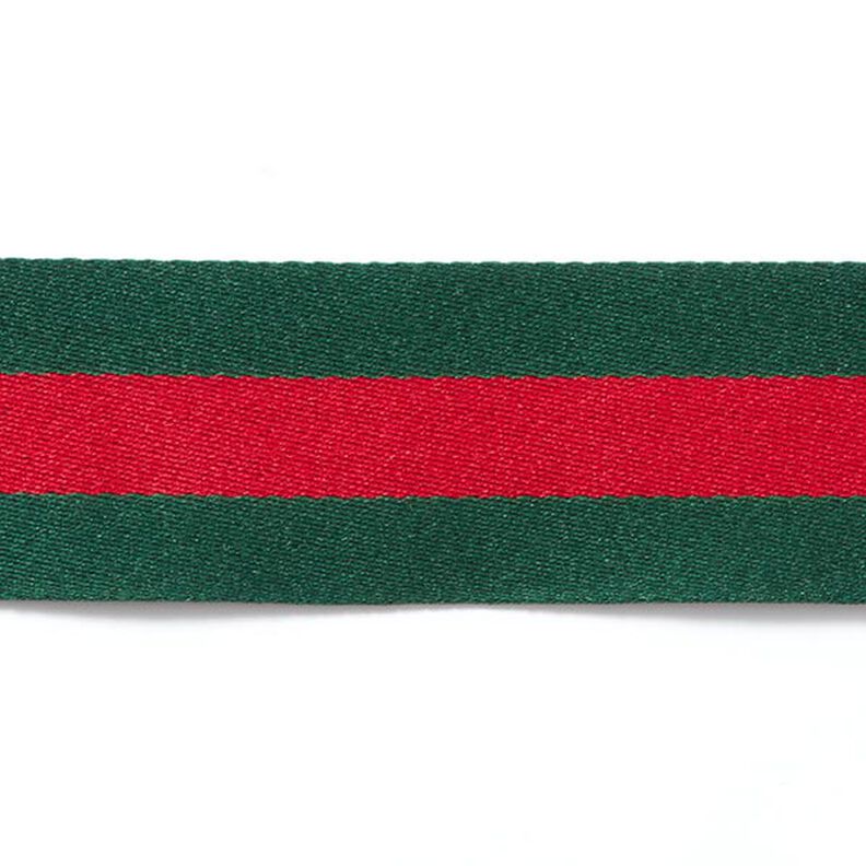 Ruban tissé Rayures [40 mm] – vert/rouge,  image number 1