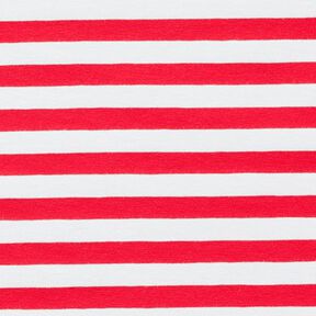 Jersey coton Rayures larges – rouge/blanc, 