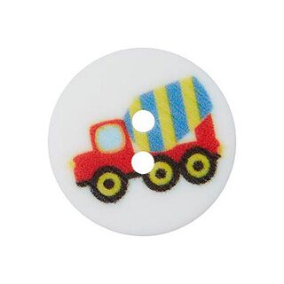 Bouton polyester Véhicules de chantier – rouge-orange, 