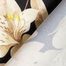Crêpe satin magnolias et feuilles de palmier – noir/beige,  thumbnail number 4
