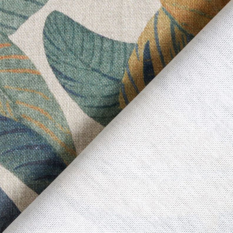 Tissu de décoration Semi-panama Feuilles de bananier – gris bleu/taupe clair, image number 4
