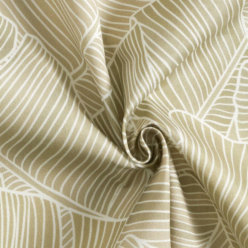 Tissu d’extérieur Canvas lignes de feuilles – beige foncé,  image number 4