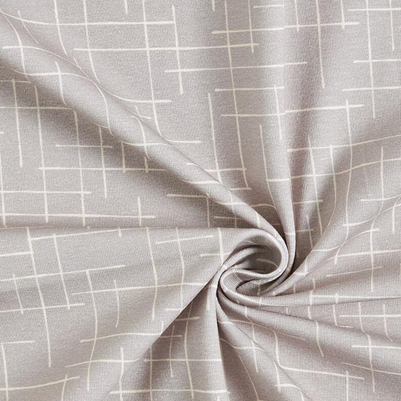 Jersey de coton carreaux interrompus – gris clair,  image number 3