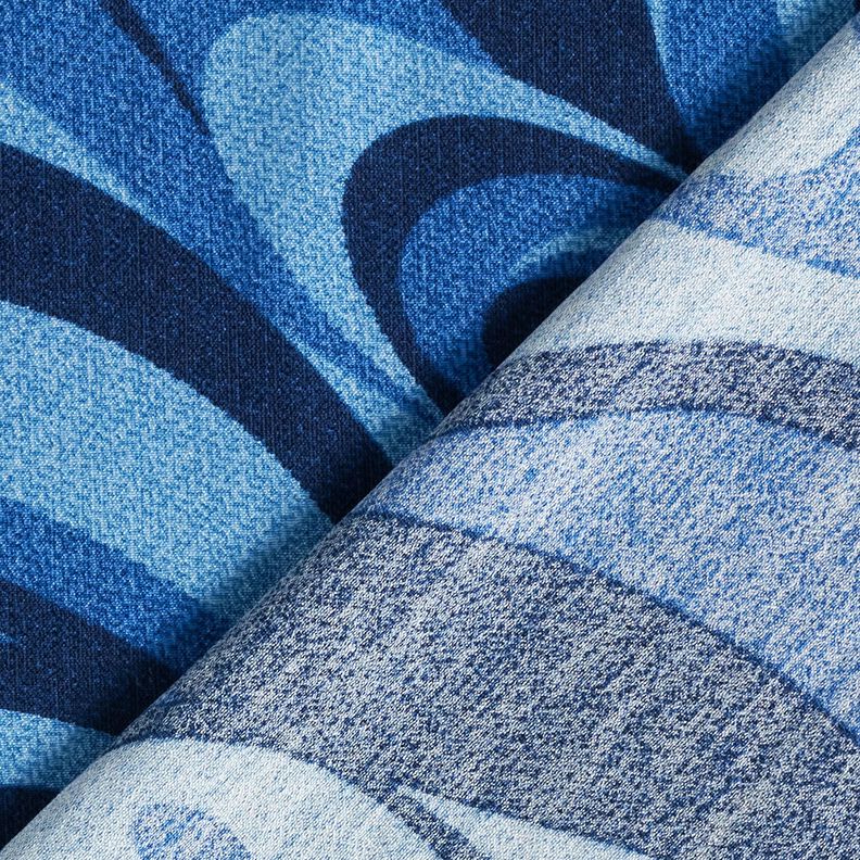 Crêpe de viscose avec vagues – bleu marine/bleu roi,  image number 4