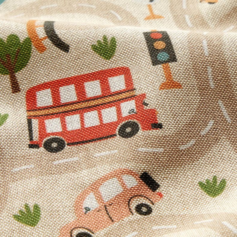 Tissu de décoration Semi-panama Route de jeu – nature/olive clair,  image number 2