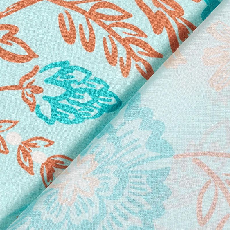 Viscose Voile Fleurs Tiffany – turquoise clair, image number 4