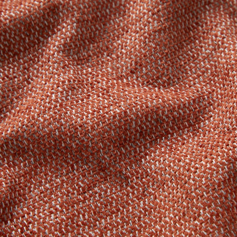 Tissu de revêtement Chenille Chiné – terre cuite/argent, image number 2