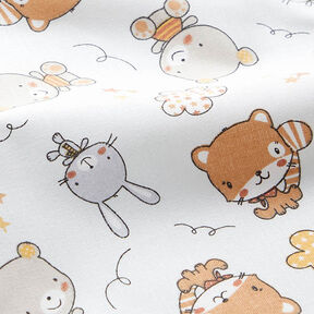 Cretonne Lapins et oursons – gris brume, 