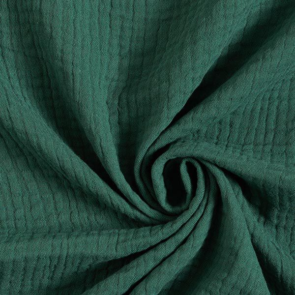 GOTS Tissu triple gaze de coton – vert foncé,  image number 1
