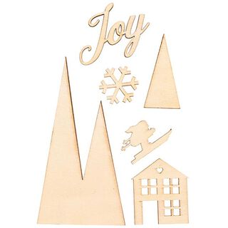 Déco en bois paysage de montagne Set [ 3,8 x 4,1 cm / 9 x 17,5 cm ] | Rico Design – nature, 