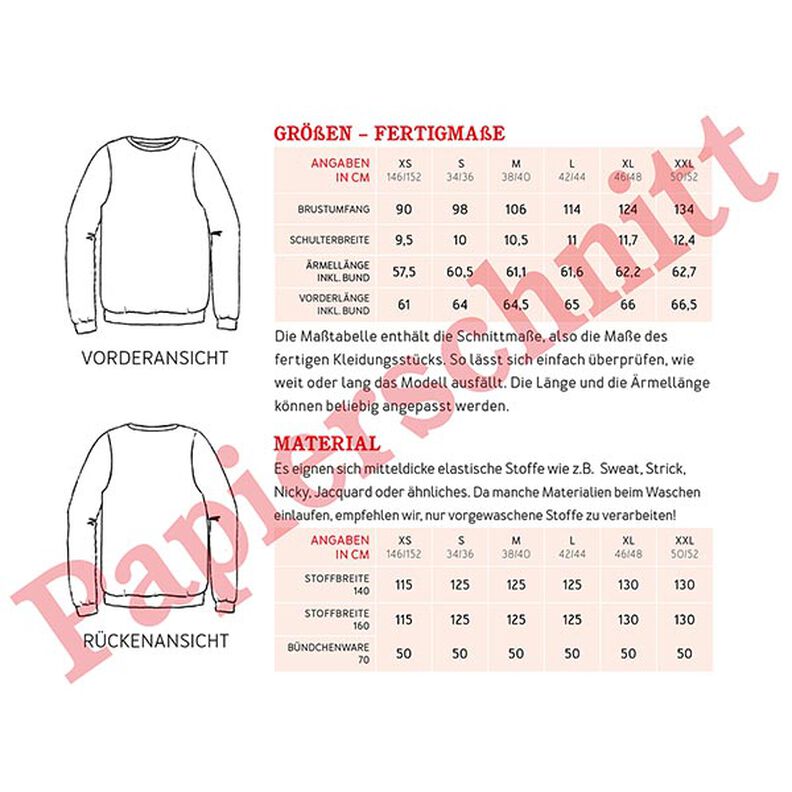 Sweat intemporel avec poignets FRAU DENIZ | Patron prêt à découper | XS-XXL,  image number 8