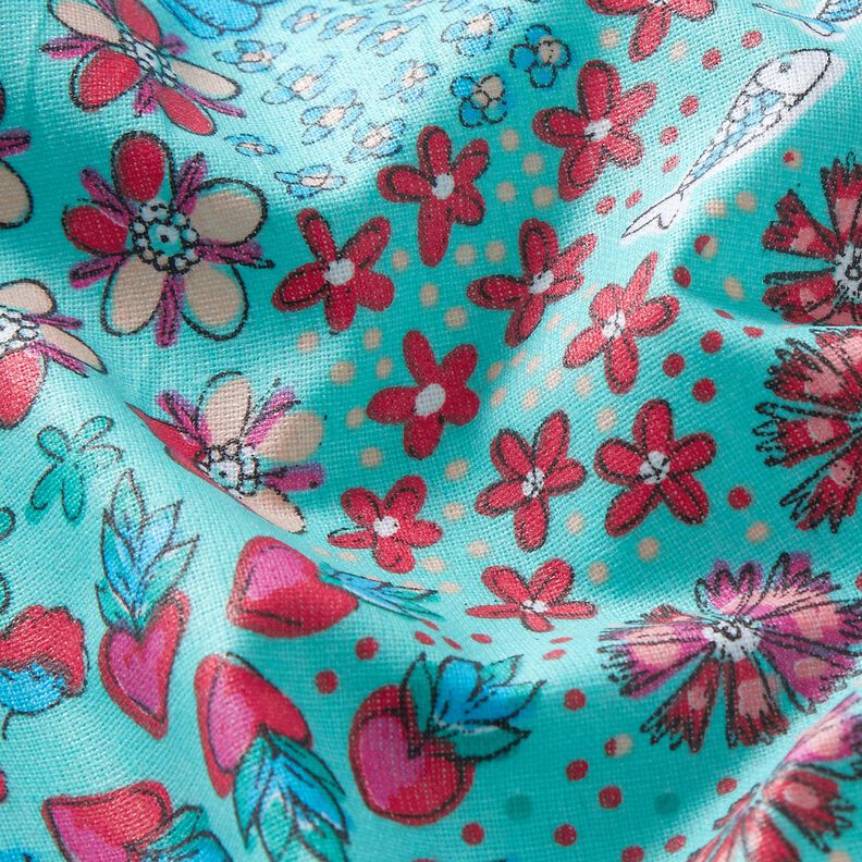 Coton enduit Mélange marin – bleu aqua, image number 2