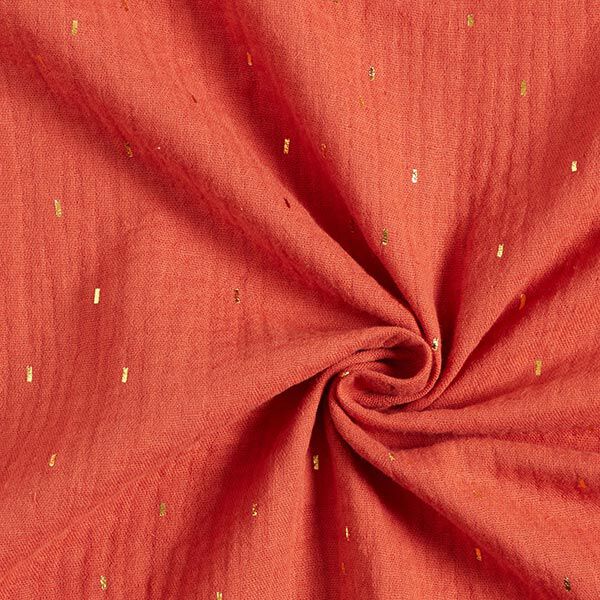 Tissu double gaze de coton Imprimé feuille Rectangle | by Poppy – terre cuite,  image number 3