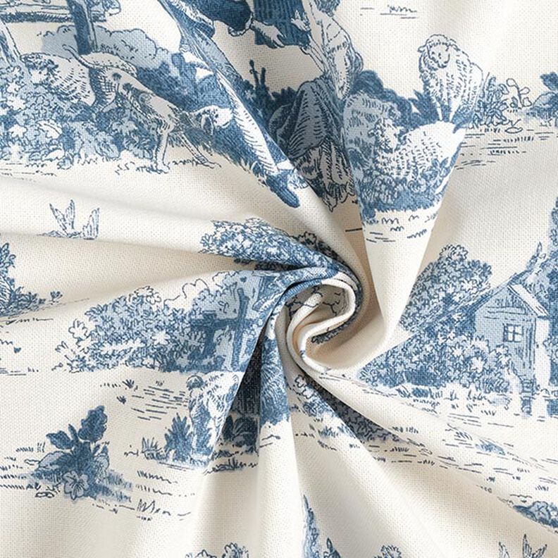 Tissu de décoration Semi-panama Berger – bleu jean/écru,  image number 3