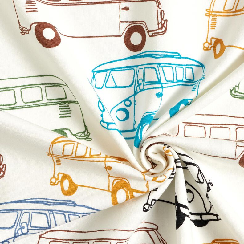 French Terry Sweat d’été bus colorés – écru, image number 3