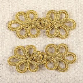 Fermeture passementerie [ 3 x 8 cm ] – or métallique, 