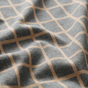 Jersey romanite à carreaux – gris/beige, 