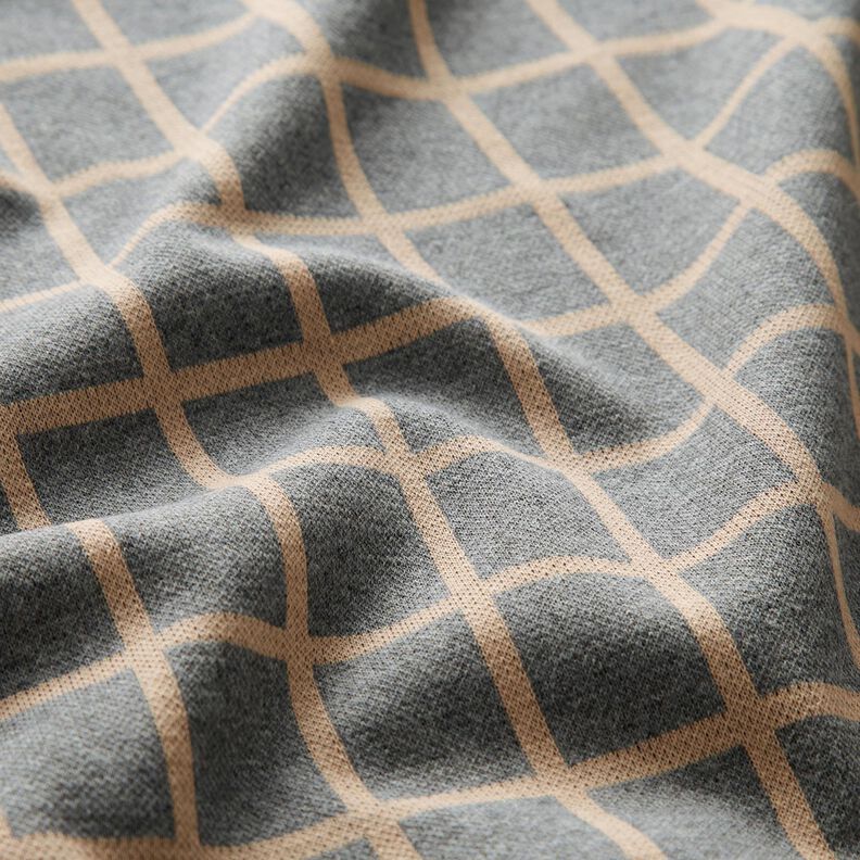 Jersey romanite à carreaux – gris/beige,  image number 2