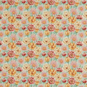 Tissu de décoration Gobelin Fleurs des champs – eucalyptus/jaune soleil, 