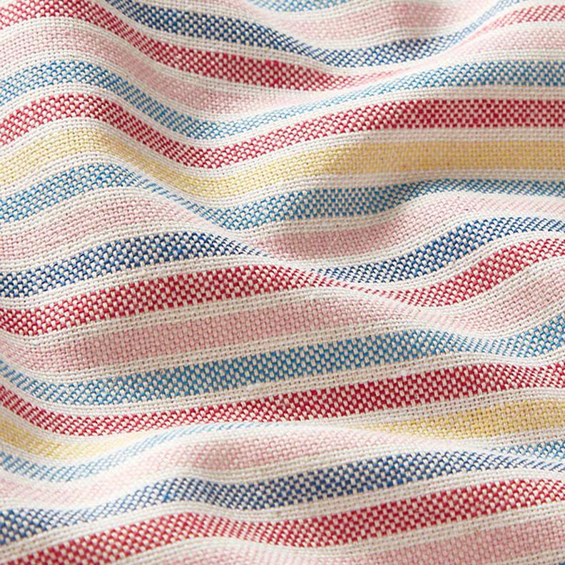 Tissu de décoration Semi-panama Rayures multicolores recyclé – pourpre,  image number 2