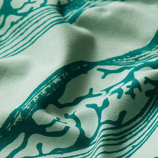 Jersey coton GOTS Vagues | Tula – vert pastel, 