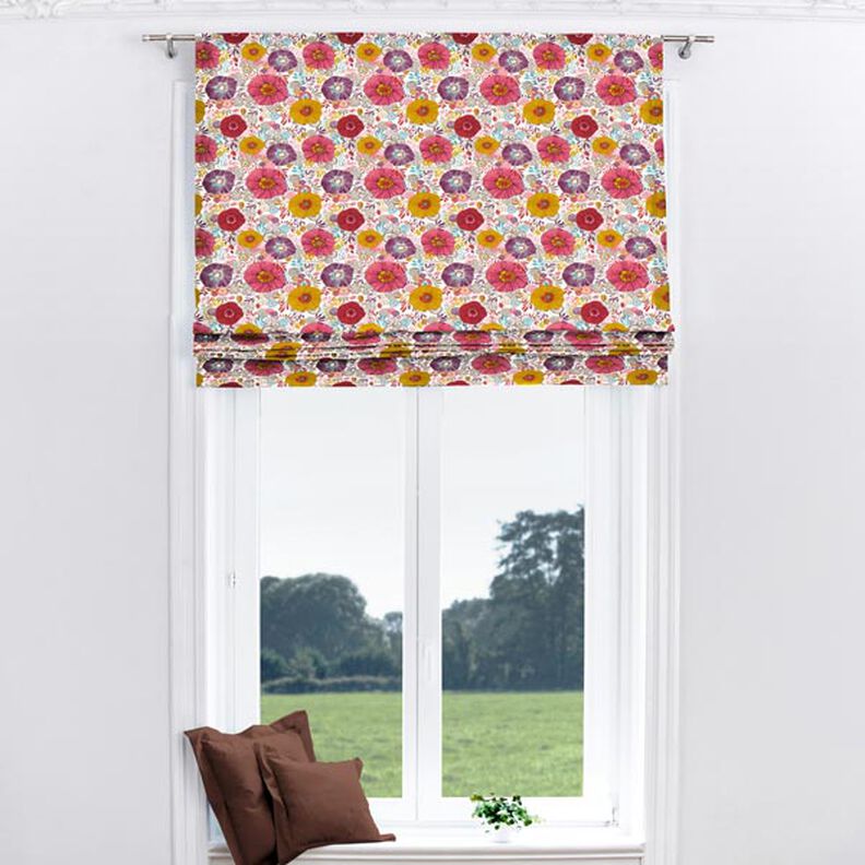 Tissu en coton Cretonne Fleurs – rouge,  image number 5