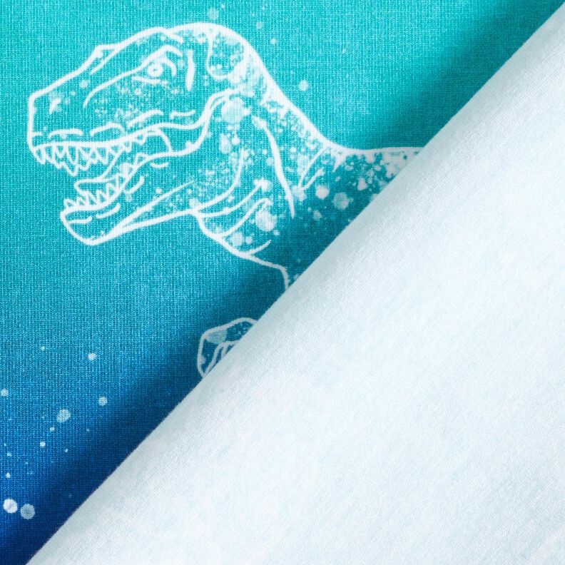 Jersey coton Contours de dinosaures | Glitzerpüppi – lilas bleu/menthe poivrée,  image number 4