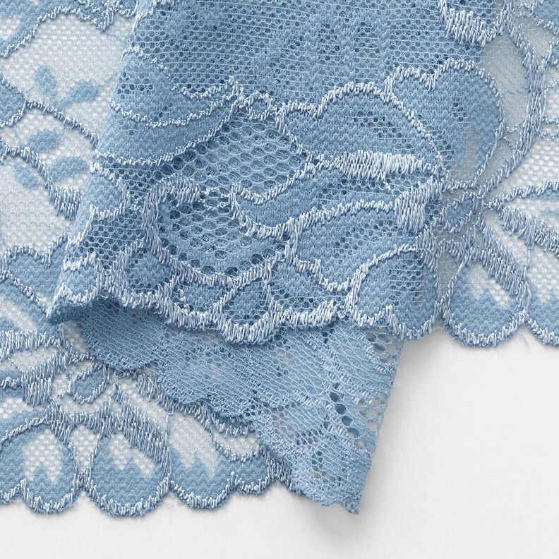 Dentelle élastique [150 mm] – bleu pigeon,  image number 3