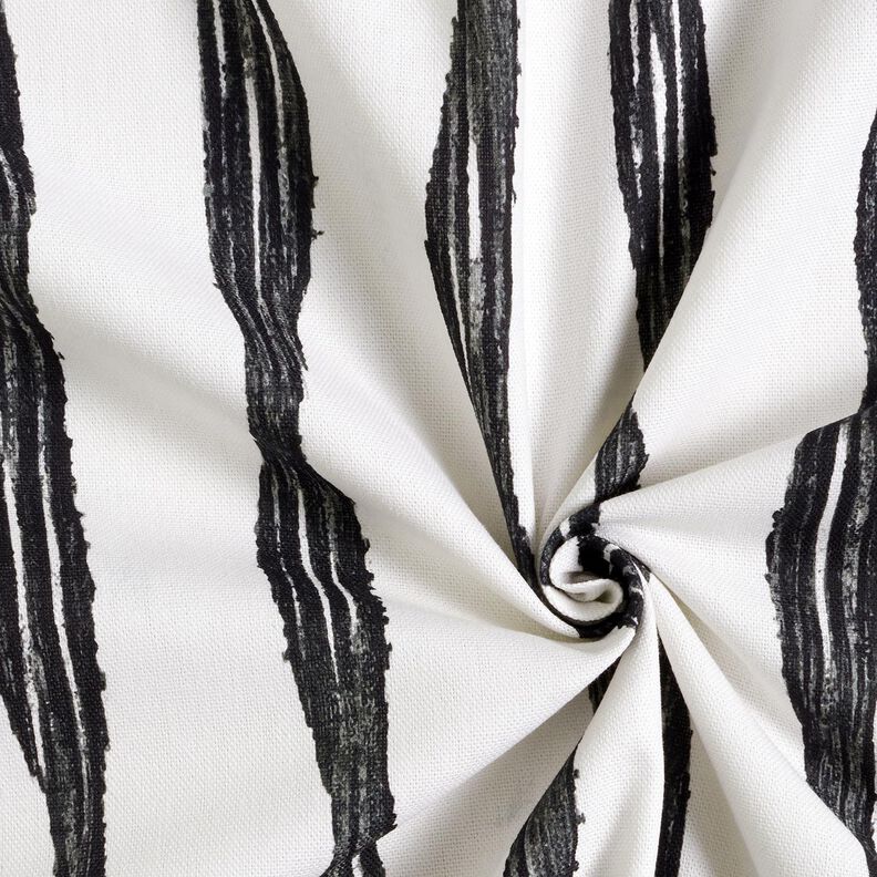 Tissu de décoration Semi-panama Rayures ondulées – noir/ivoire, image number 3