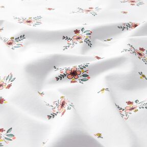 GOTS Jersey coton Fleurs éparses | Poppy Fabrics – blanc, 