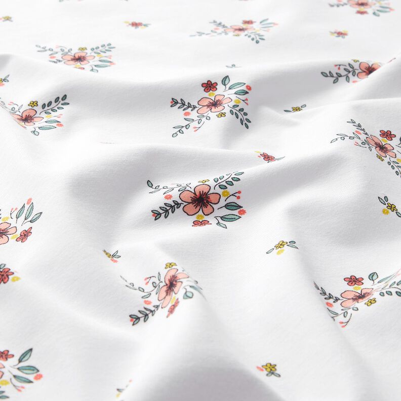 GOTS Jersey coton Fleurs éparses | Poppy Fabrics – blanc,  image number 2