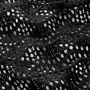 Tissu tricot&eacute; &agrave; motif de vagues &ndash; noir, 