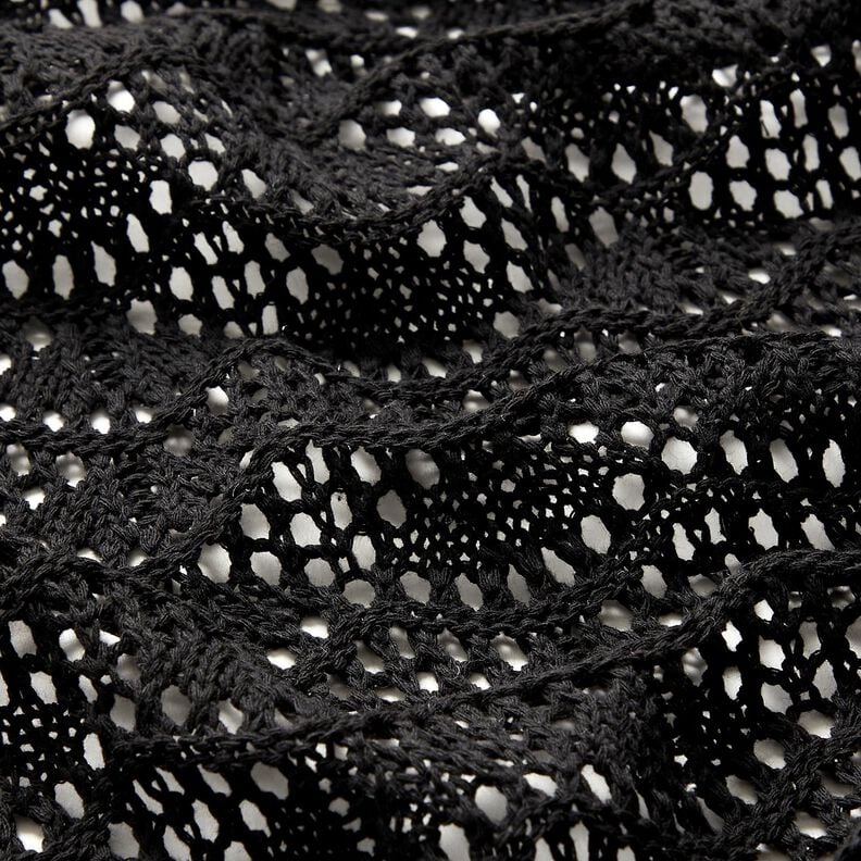 Tissu tricot&eacute; &agrave; motif de vagues &ndash; noir,  image number 2