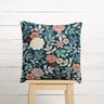 Tissu de décoration Jacquard Fleurs vintage – pétrole/rouge foncé,  thumbnail number 6