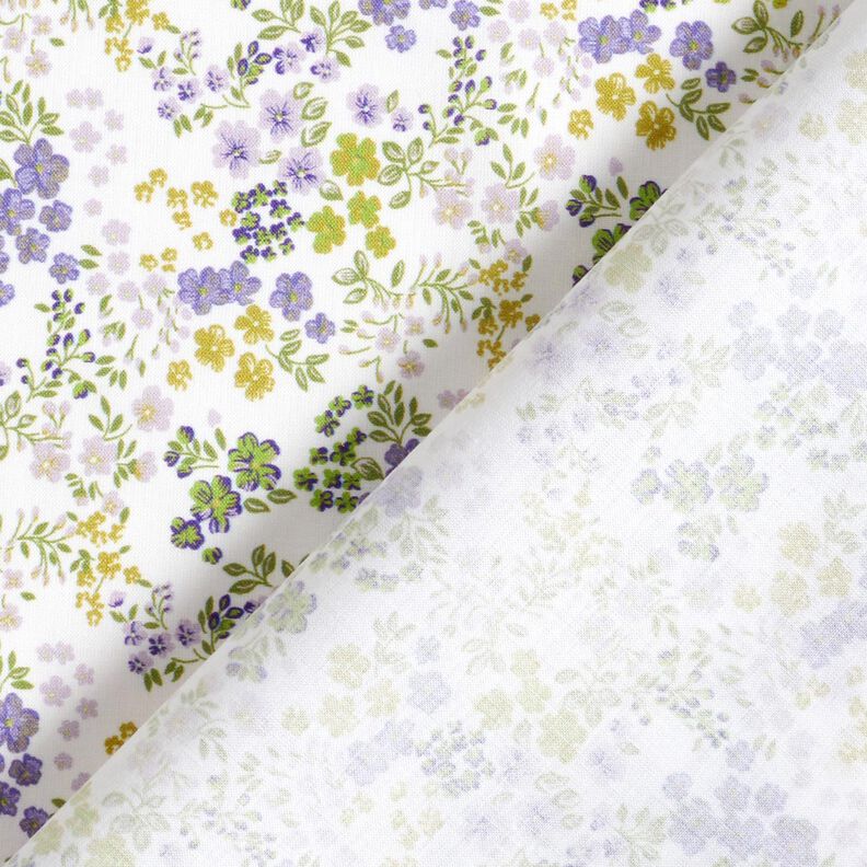 Voile de coton Mille-fleurs – blanc/mauve,  image number 4