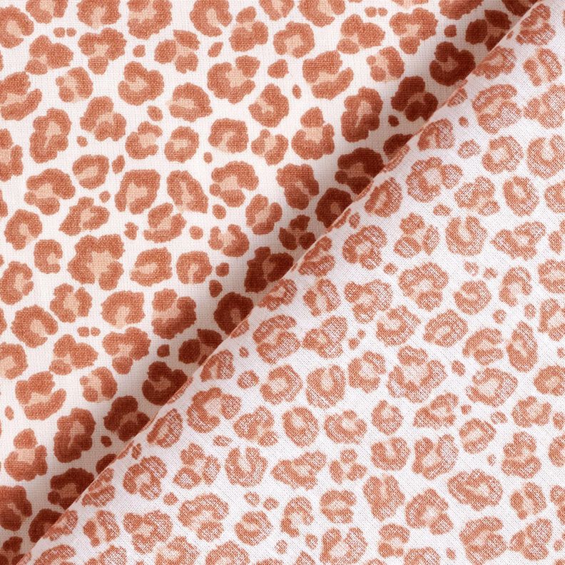 Tissu en coton Cretonne Petit imprimé léopard – ivoire/cuivre, image number 4