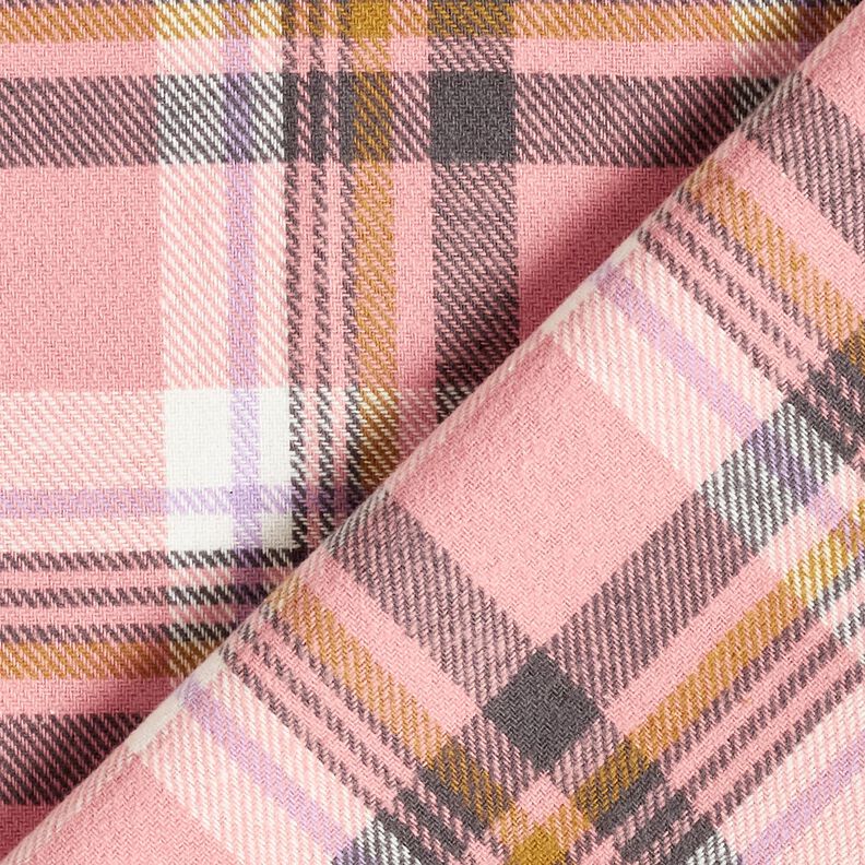 Flanelle coton Carreaux – vieux rose/argent ancien, image number 4