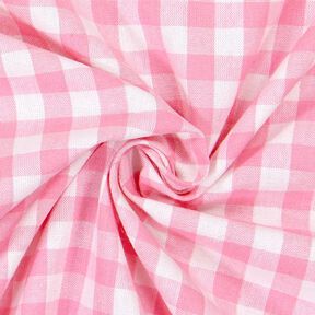 Tissu en coton Vichy à carreaux 1 cm – rose/blanc, 