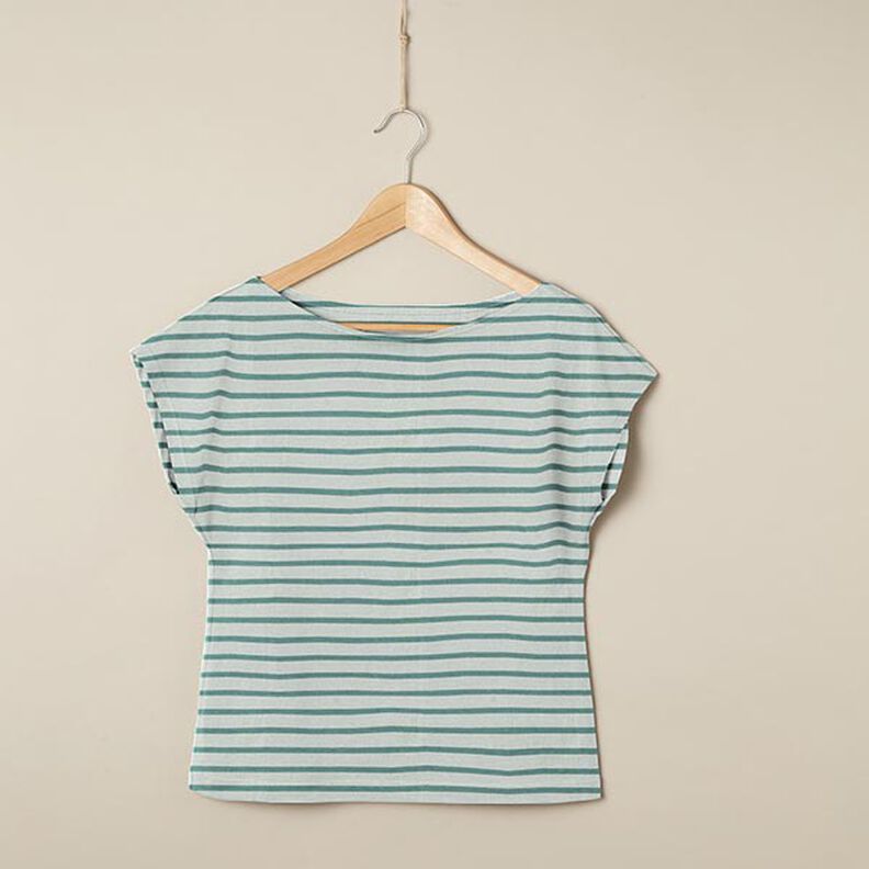 Jersey de coton Rayures fines et larges – menthe clair/menthe poivrée,  image number 6